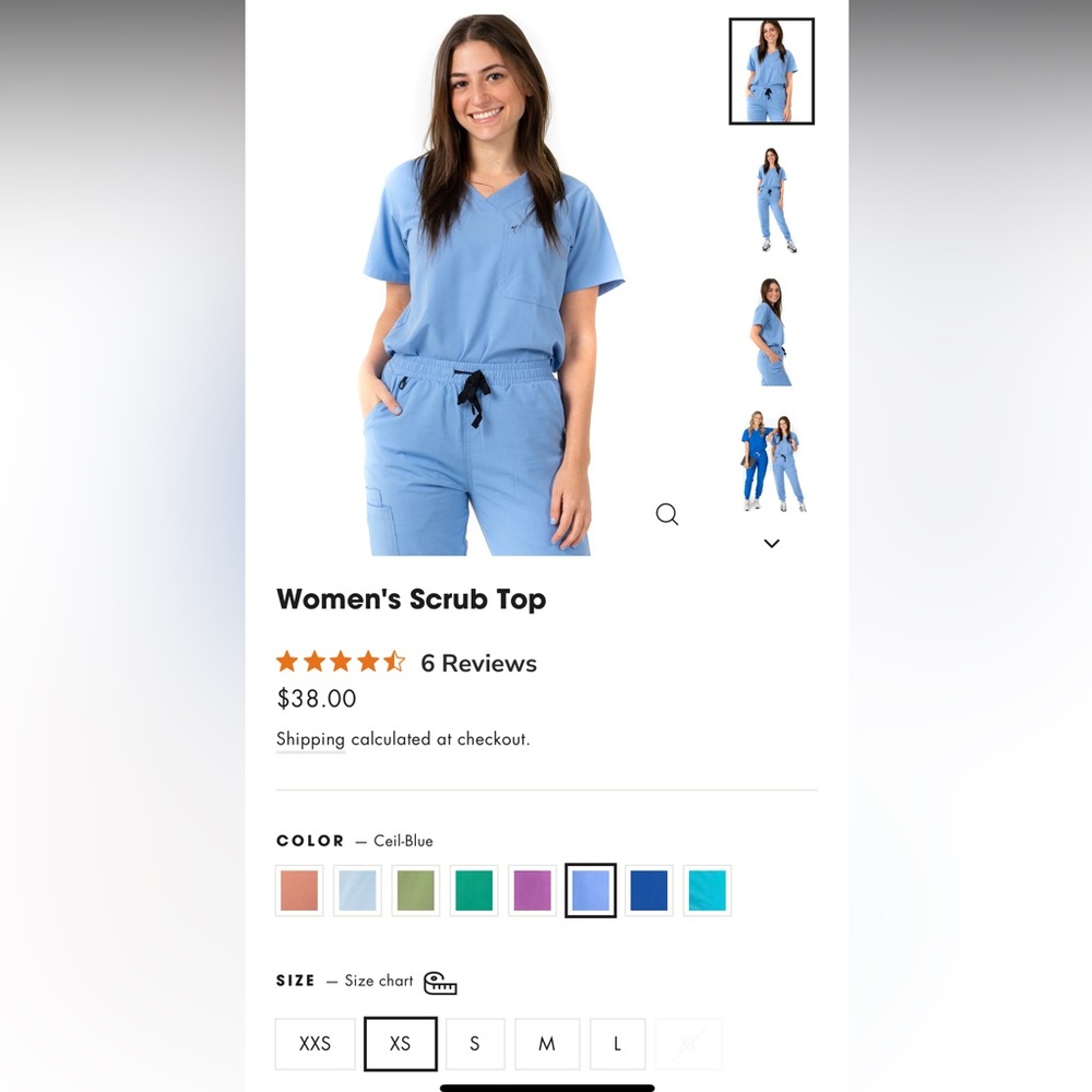 Mims Ceil Blue Women’s Scrub Top